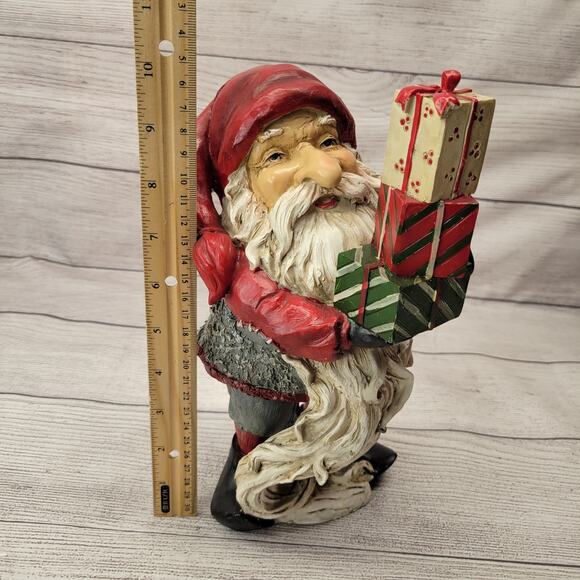 Santa With Stack of Packages Figurine 10" Tall - Picture 10 of 10